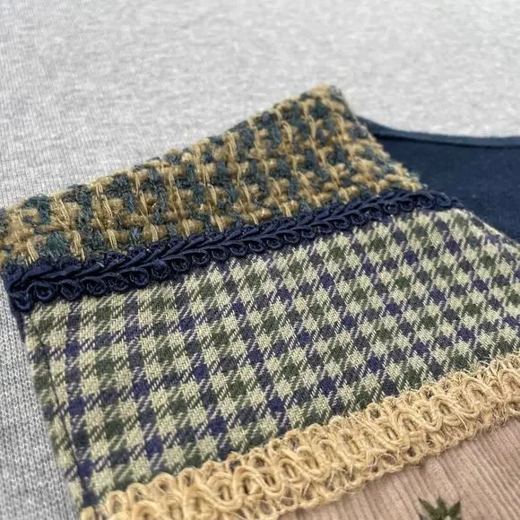 VTG Paul Harris Floral Embroidered Vest Womens M Patchwork Stripe Boho Cottage - Picture 8 of 11